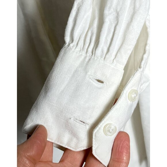 Banana Republic Blouse Ivory Linen Blend Button Up Relaxed Layer Preppy Women XS - Picture 3 of 9